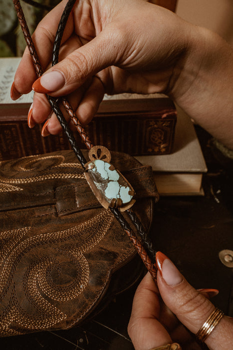 “Deep River Blues” Turquoise bolo tie