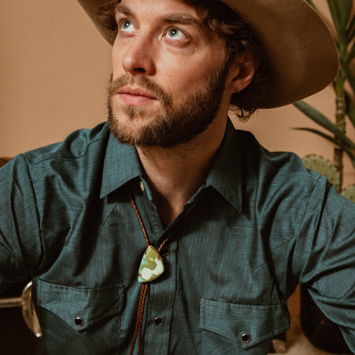 “Sunshine Beating on the Good Times” Turquoise bolo tie