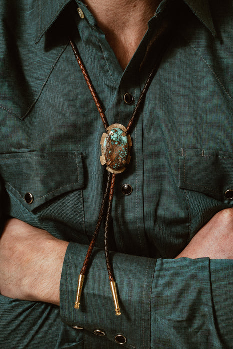 “Sleepy Rio Grande” Turquoise bolo tie