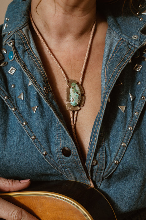 Sea foam green Turquoise bolo tie