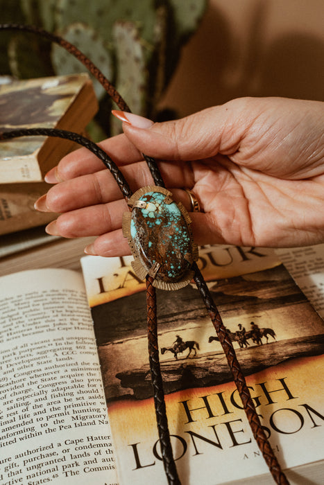 “Sleepy Rio Grande” Turquoise bolo tie